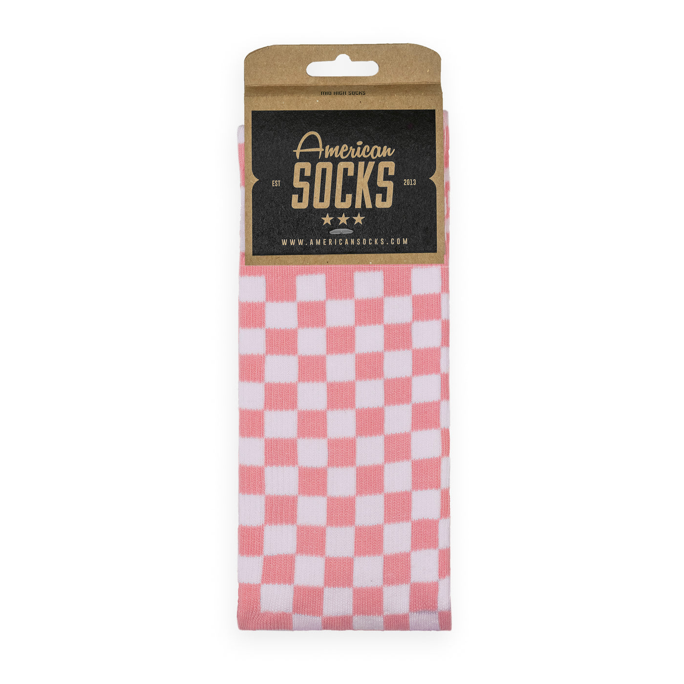 Pink Checkerboard - Mid High - AmericanSocks